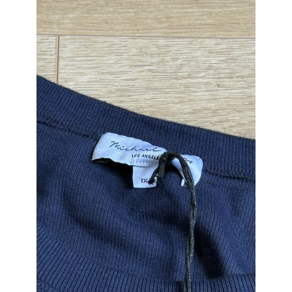 NWT Michael Stars Hope Midi Dress with tie ultra rib Admiral blue high neck 1X - Picture 9 of 10